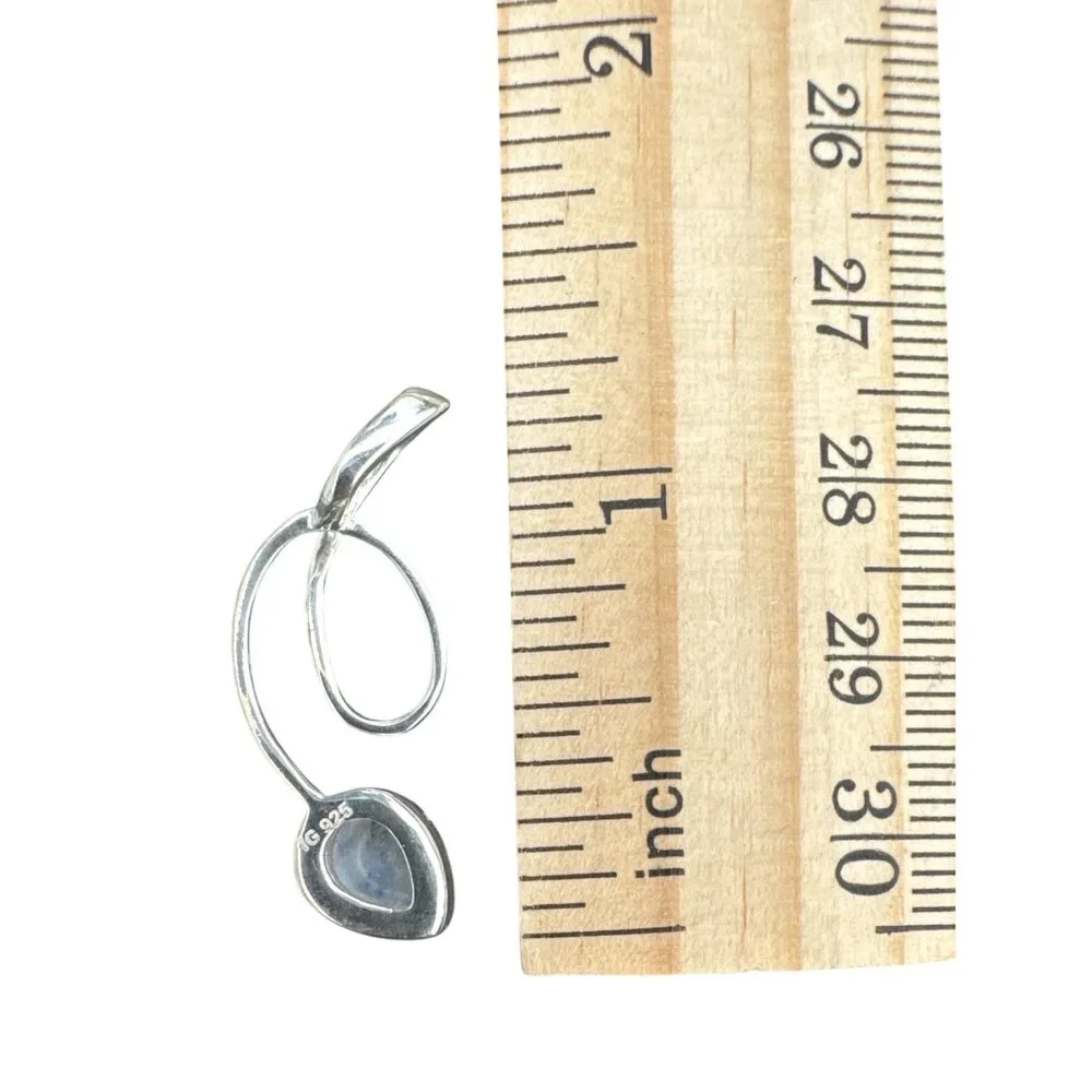 Rainbow Moonstone Solid 925 Sterling Silver Pendant - Picture 3 of 3
